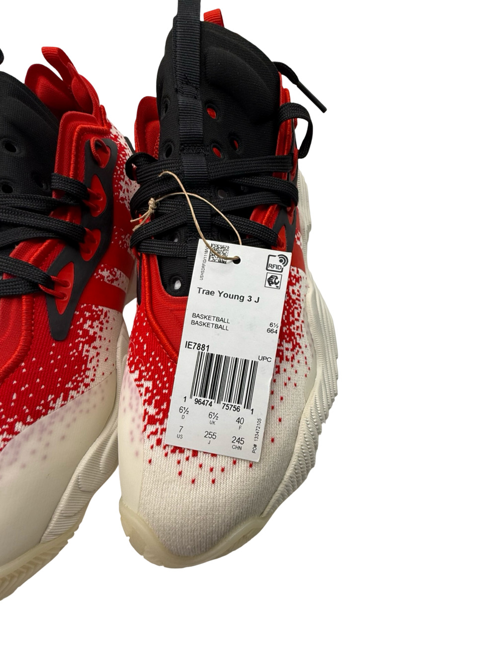 Adidas Trae Young 3 Basketball Shoes - White/Vivred/Cblack (IE7881) - Picture 5 of 11